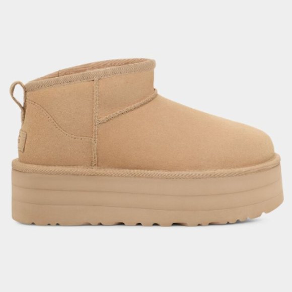 UGG Classic Ultra Mini Platform Driftwood Boots - Picture 1 of 7